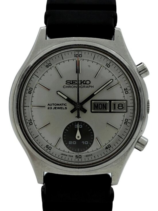 Seiko 37mm Men\'s Flyback Automatic Chronograph Day-Date Japan Watch [7018-7000]!